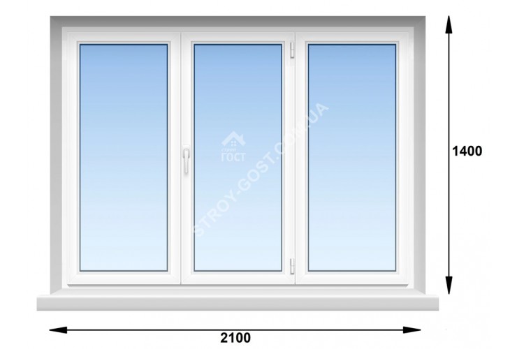 ОКНО 2100*1400 ALUPLAST IDEAL2000 